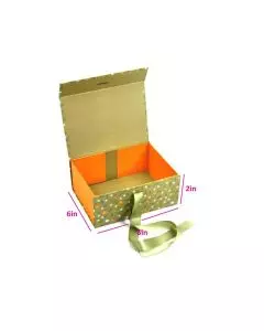 Colorful Collapsible Flat Rigid Gift Boxes, Foldable Gift Boxes 6in x 6in x 2in, Pack of 10