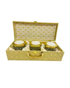 Golden Trunk Box with Handle, 13in x 5.5in x 4in, Pack of 10