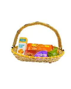 Oval Cane Basket with Handle,18in x 9in x 4in, Pack of 10