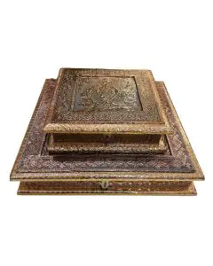 Copper Dry Fruit Box, 8in x 8in x 2in, Pack of 10