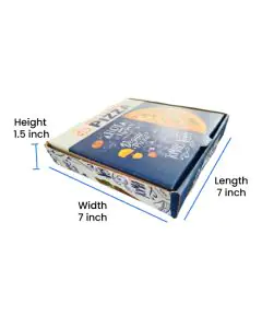 Printed, 03ply, Flat, Corrugated, Pizza, Boxes, 7in x 7in x 1.5in, Pack of 500