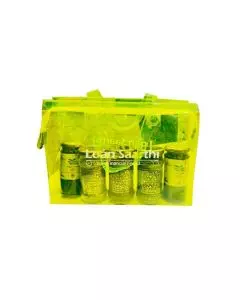 Transparent, Neon Green Colour, PVC Zipper Bags with Gusset, Dustproof, Waterproof Bags 13in x 4in x 9.5in , Pack of 25