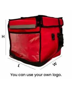 Red, Zip Closure, Without Branding, Multipurpose, Delivery Bags, 14in x 14in x 14in, Pack of 1