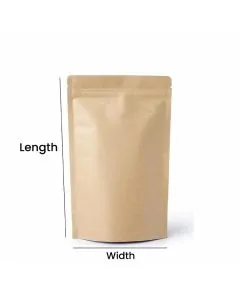 Kraft, Stand-up, Zip Lock, Pouches, 3.5in x 6in, Pack of 500