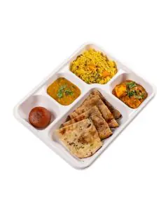 GoEco, Disposable, 5CP, Rectangular, Baggase, Meal Trays, Pack of 300