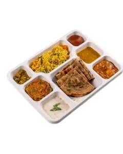 GoEco, Disposable, 8CP, Rectangular, Baggase, Meal Trays, Pack of 24