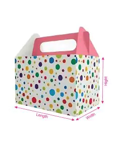 White, Monocarton, Festive Box with Handle, 6in x 6in x 6in, Pack of 50