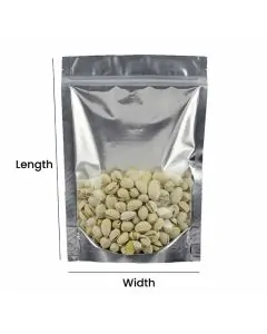 One side Metallized, Stand-up, Zip Lock, Pouches, 3.5in x 6in, Pack of 500