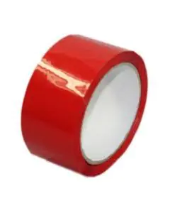 Unprinted, Red, 42microns, Round, Self adhesive, Tapes, 48mm x 65m, Pack of 12