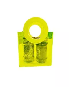 Transparent, Neon Green Colour Bags, PVC Bag with Round Handle, 10in x 5in x 9in, Pack of 25