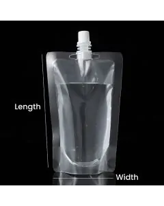 Transparent, Stand-up, Centre Spout 21mm, Pouches, 3.5in x 5in, Pack of 500