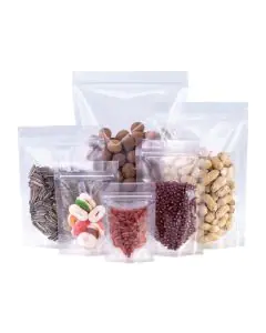 Transparent, Stand-up, Zip Lock, Pouches, 4in x 7in, Pack of 100