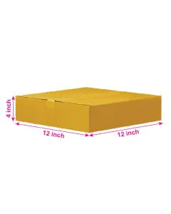 Unprinted, Brown, 03ply, Flat, Corrugated, Multipurpose, Boxes, 12in x 12in x 4in, Pack of 500