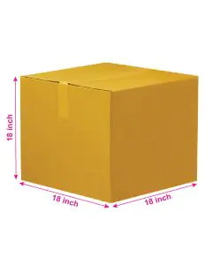 Unprinted, Brown, 05ply, Cube, Corrugated, Multipurpose, Boxes, 18in x 18in x 18in, Pack of 500