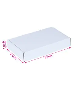 White, 03ply, Flat, Corrugated, Multipurpose, Boxes, 7in x 4in x 1in, Pack of 100