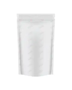 White, Stand-up, Zip Lock, Pouches, 5in x 8in, Pack of 100