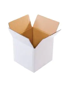 White, 03 Ply, Corrugated Universal Box, 4in x 4in x 4in, Pack of 50