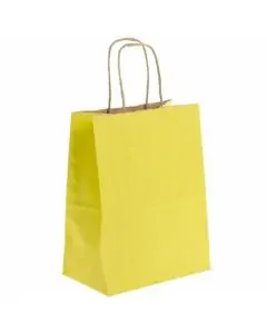 Yellow, Shopping, Bags, 9.75in x 9in x 4in, Pack of 50