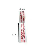Transparent, 42microns, Do Not Accept If Seal isBroken, Self adhesive, Tapes, 48mm x 65m, Pack of 12
