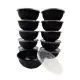 Black, Bowls, With Transparent Lid, Food Storage, Containers, 650ml, Pack of 25